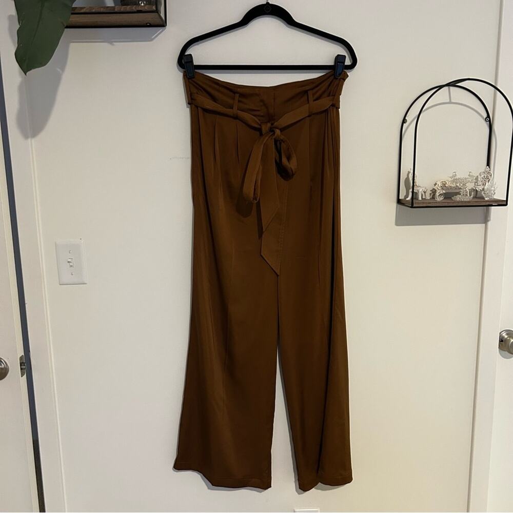 Universal Standard Caramel Brown Wide Leg High Rise Waist Belted Pants XS/10/12